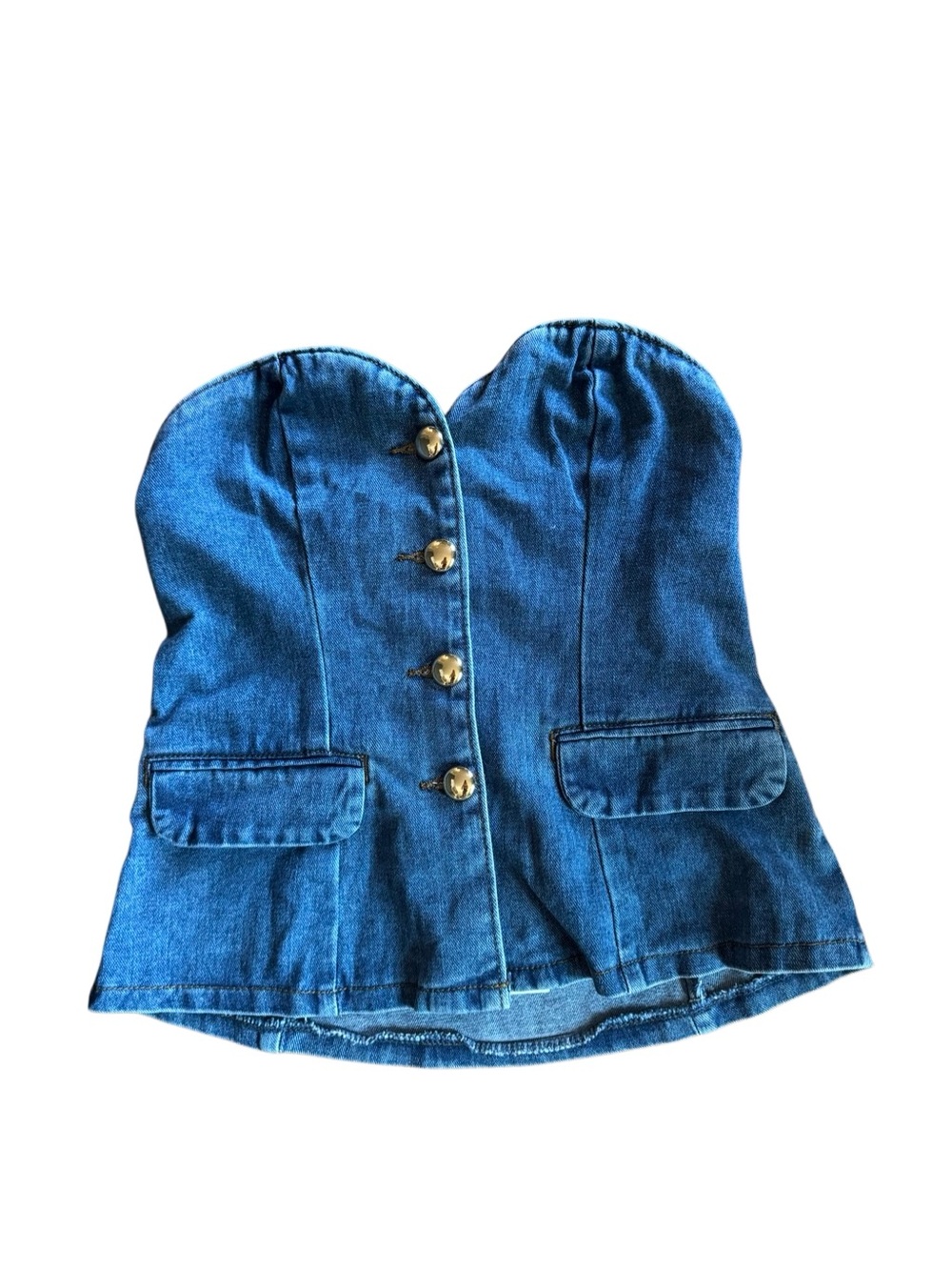 NWT Sincerly JulesWomen's Strapless Corset Top with Gold Buttons Size Medium